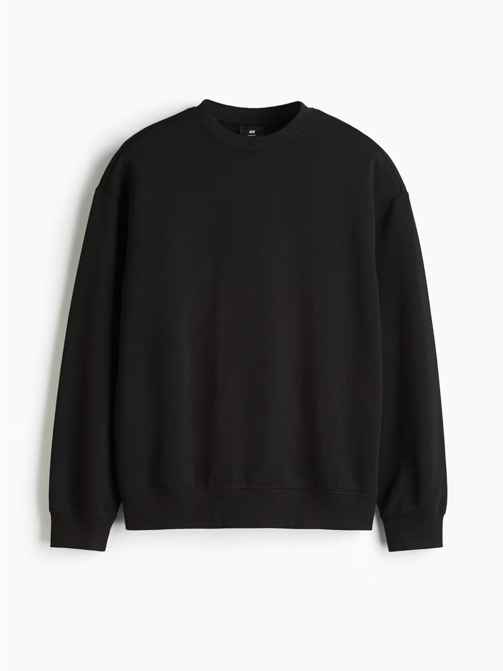 H&M Men's Black Crewneck loose Sweatshirt. Size S